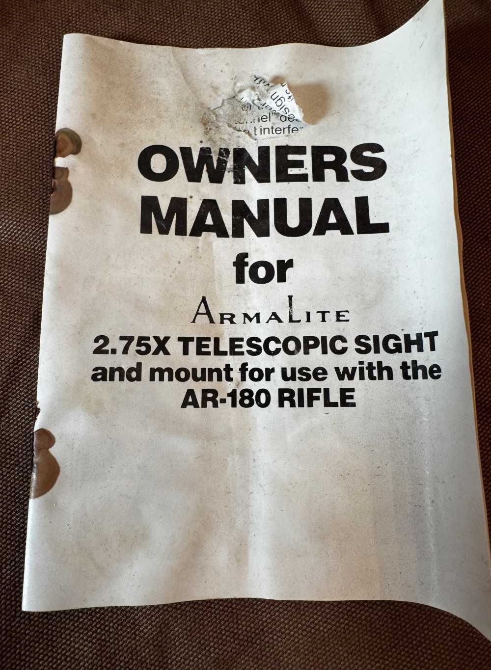 Vintage ArmaLite AR-180 2.75x Telescopic Sight w/ Original Box & Manual-img-1
