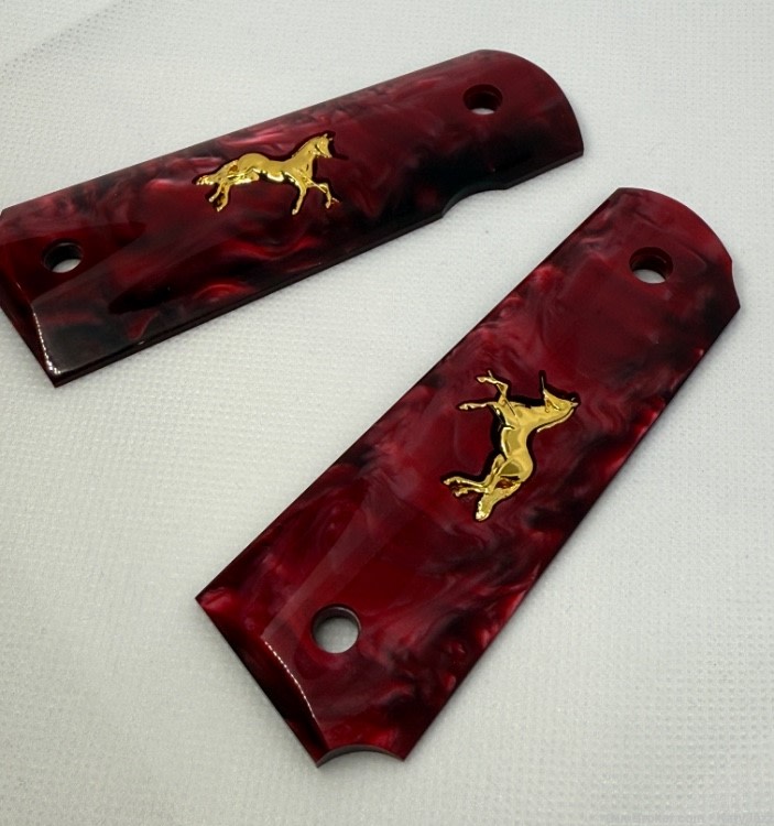 COLT 1911 RED AND GOLD GRIPS !NEW!-img-2