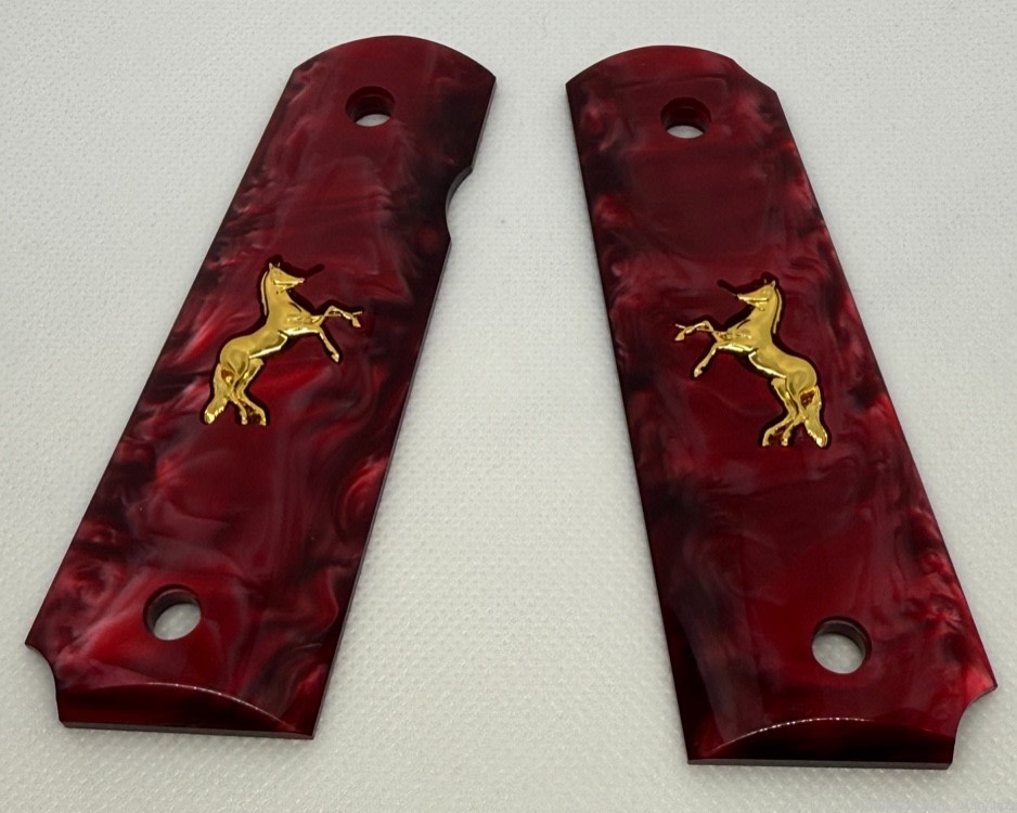 COLT 1911 RED AND GOLD GRIPS !NEW!-img-0