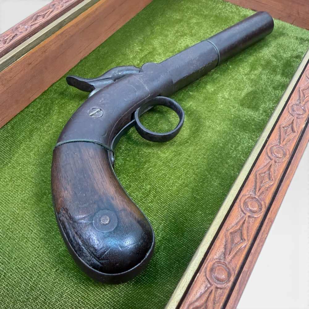 Antique Circa 1855 Bacon Ring-Trigger Pistol .36 caliber-img-1