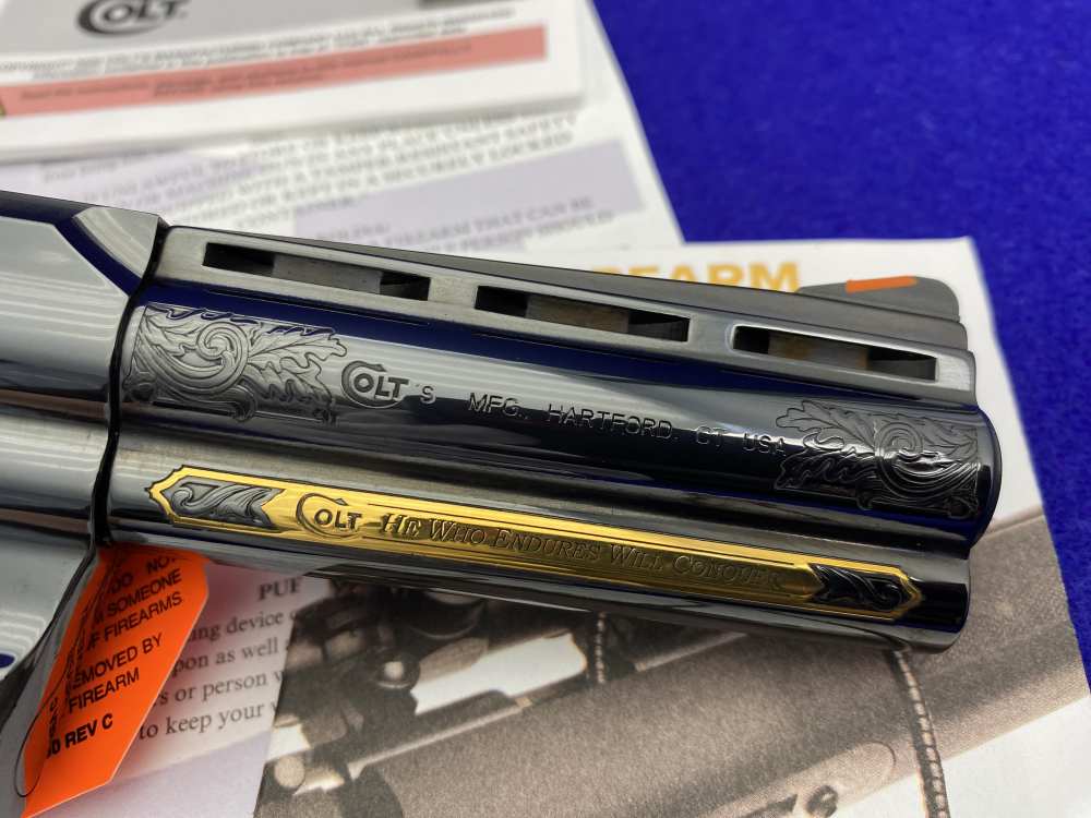 Colt Python .357 Mag Blued 4.25" *GORGEOUS SCROLL GOLD INLAY ENGRAVED*-img-25