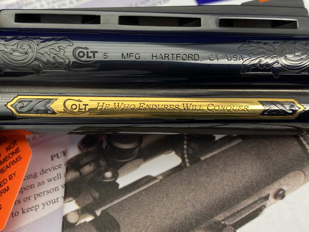 Colt Python .357 Mag Blued 4.25" *GORGEOUS SCROLL GOLD INLAY ENGRAVED*-img-27