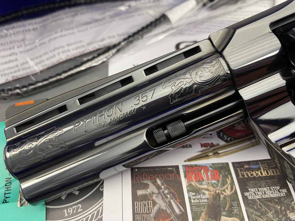 Colt Python .357 Mag Blued 4.25" *GORGEOUS SCROLL GOLD INLAY ENGRAVED*-img-13