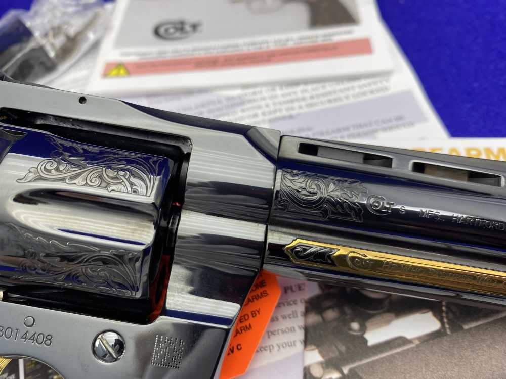 Colt Python .357 Mag Blued 4.25" *GORGEOUS SCROLL GOLD INLAY ENGRAVED*-img-24