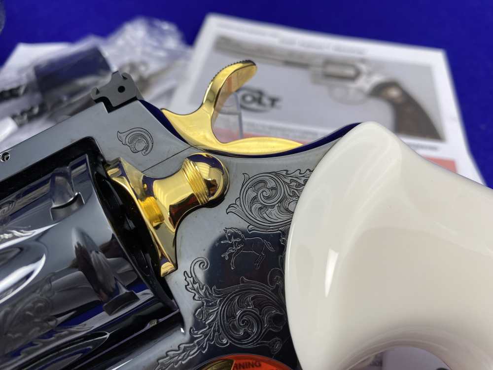 Colt Python .357 Mag Blued 4.25" *GORGEOUS SCROLL GOLD INLAY ENGRAVED*-img-8
