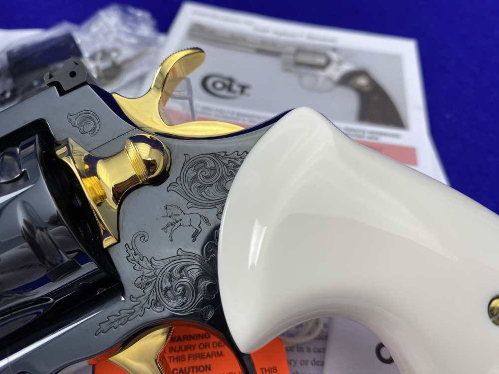 Colt Python .357 Mag Blued 4.25" *GORGEOUS SCROLL GOLD INLAY ENGRAVED*-img-6