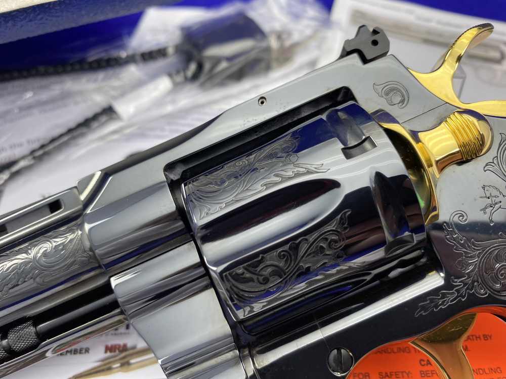 Colt Python .357 Mag Blued 4.25" *GORGEOUS SCROLL GOLD INLAY ENGRAVED*-img-10