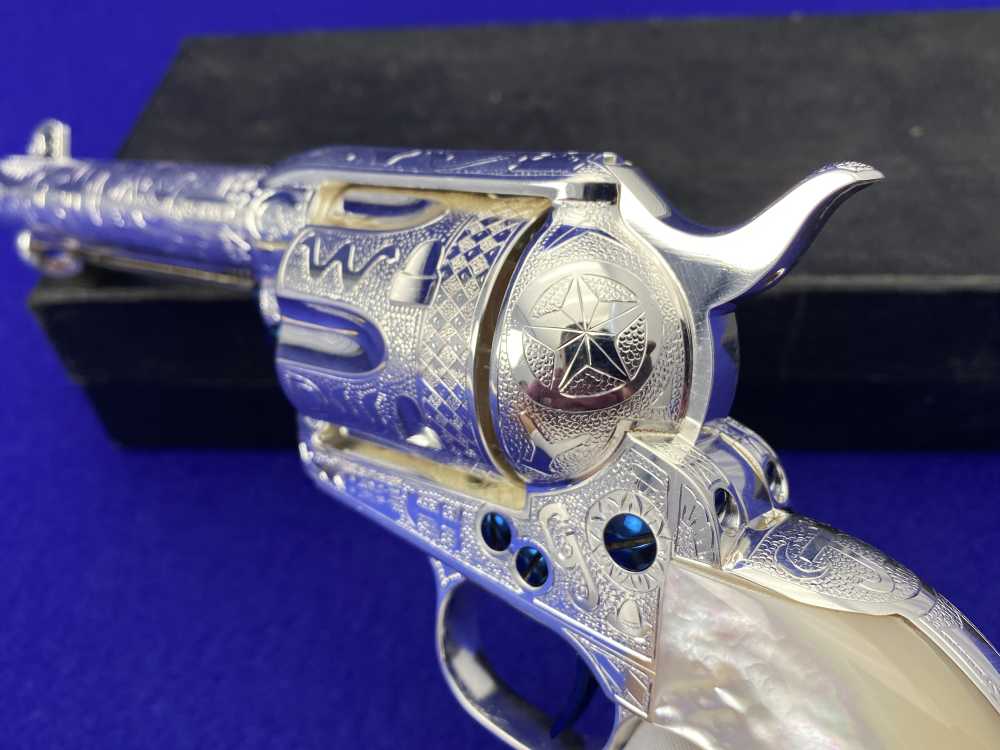*KELLY LASTER CATTLE BRAND ENGRAVED* USFA SAA Silver Plated & Fire Blue .45-img-34
