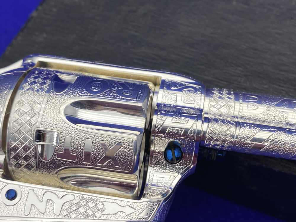 *KELLY LASTER CATTLE BRAND ENGRAVED* USFA SAA Silver Plated & Fire Blue .45-img-67