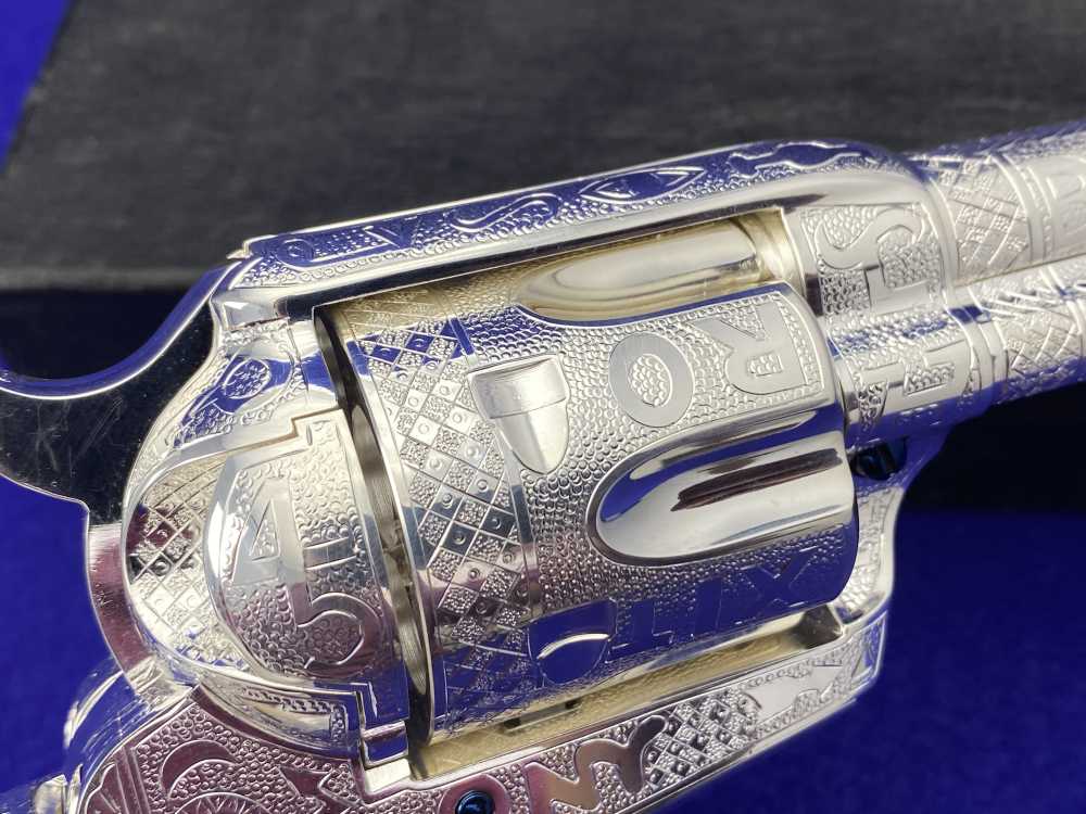 *KELLY LASTER CATTLE BRAND ENGRAVED* USFA SAA Silver Plated & Fire Blue .45-img-65