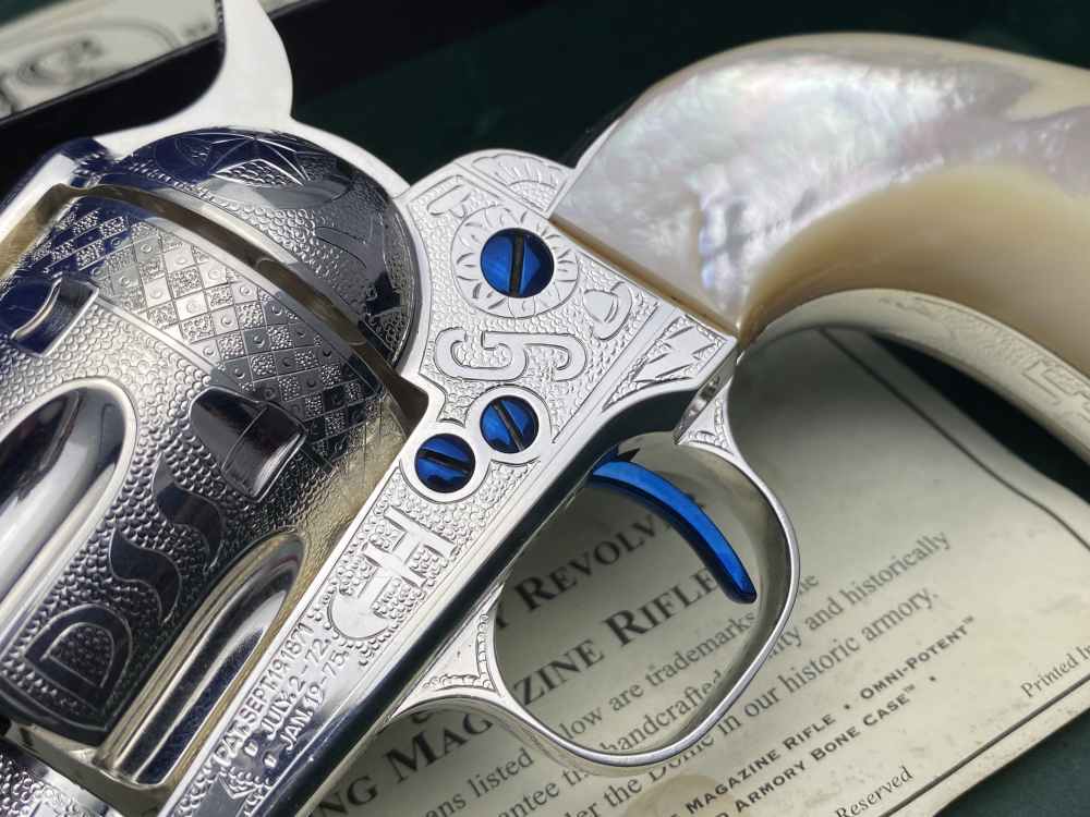 *KELLY LASTER CATTLE BRAND ENGRAVED* USFA SAA Silver Plated & Fire Blue .45-img-82
