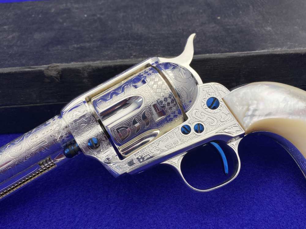*KELLY LASTER CATTLE BRAND ENGRAVED* USFA SAA Silver Plated & Fire Blue .45-img-11