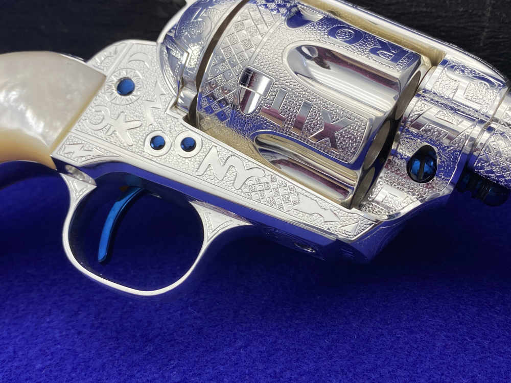 *KELLY LASTER CATTLE BRAND ENGRAVED* USFA SAA Silver Plated & Fire Blue .45-img-20