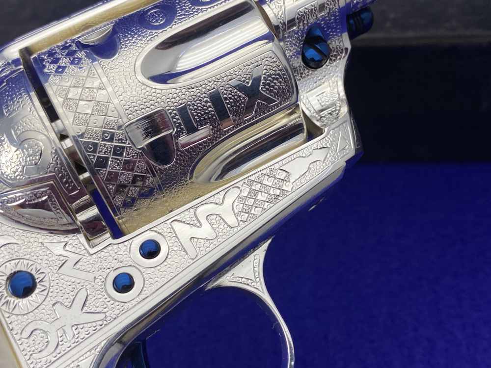 *KELLY LASTER CATTLE BRAND ENGRAVED* USFA SAA Silver Plated & Fire Blue .45-img-63