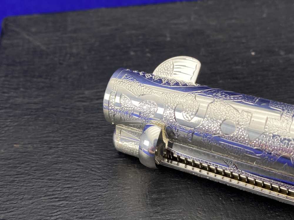 *KELLY LASTER CATTLE BRAND ENGRAVED* USFA SAA Silver Plated & Fire Blue .45-img-61