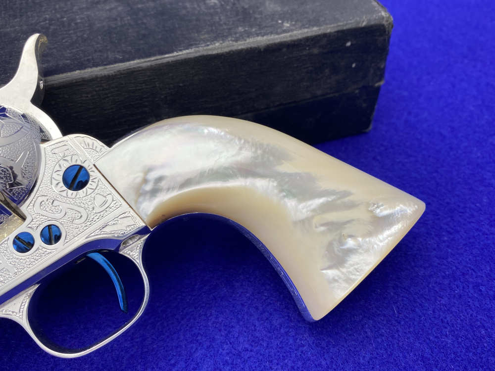 *KELLY LASTER CATTLE BRAND ENGRAVED* USFA SAA Silver Plated & Fire Blue .45-img-5