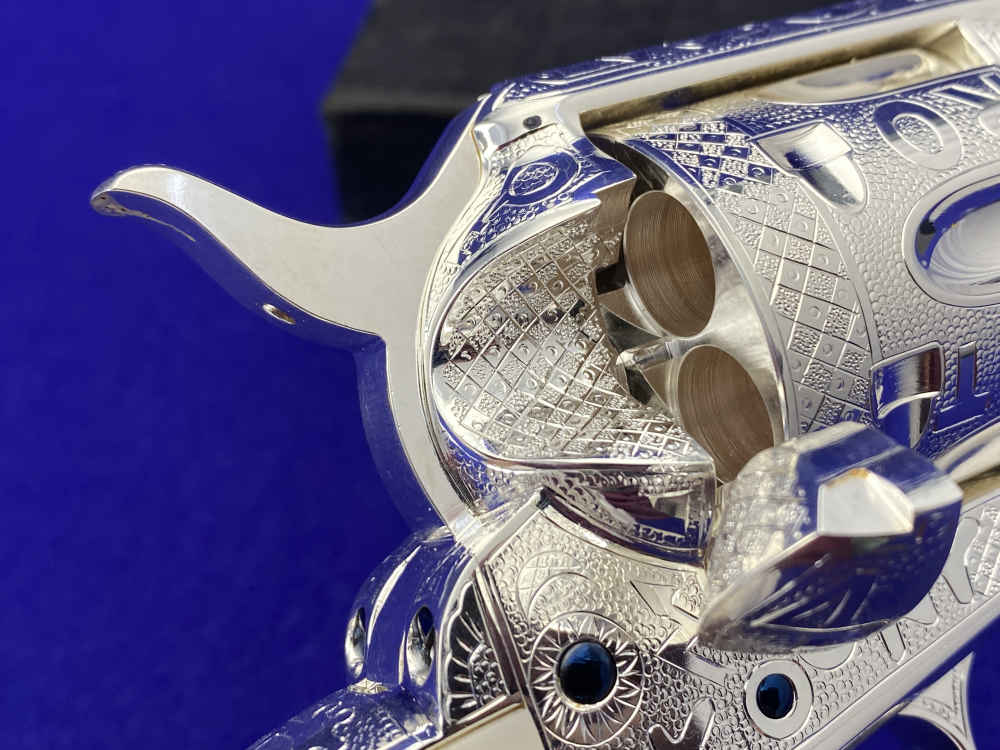 *KELLY LASTER CATTLE BRAND ENGRAVED* USFA SAA Silver Plated & Fire Blue .45-img-72