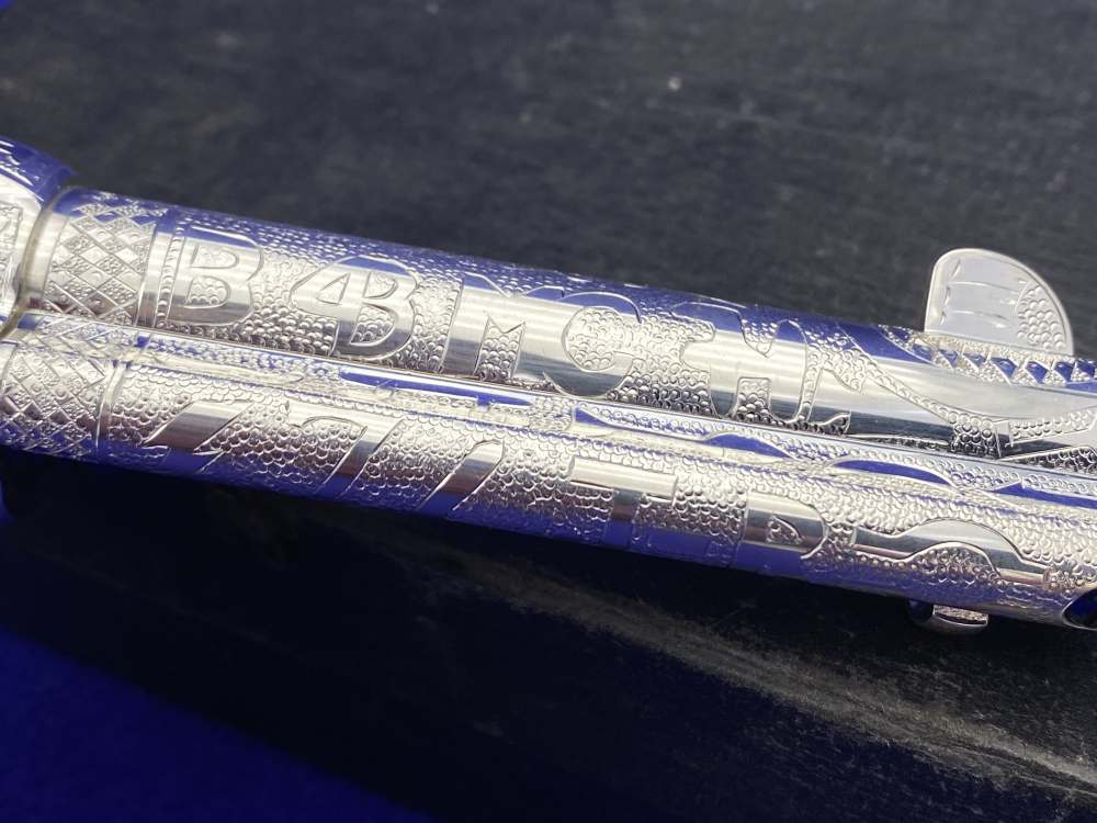 *KELLY LASTER CATTLE BRAND ENGRAVED* USFA SAA Silver Plated & Fire Blue .45-img-70
