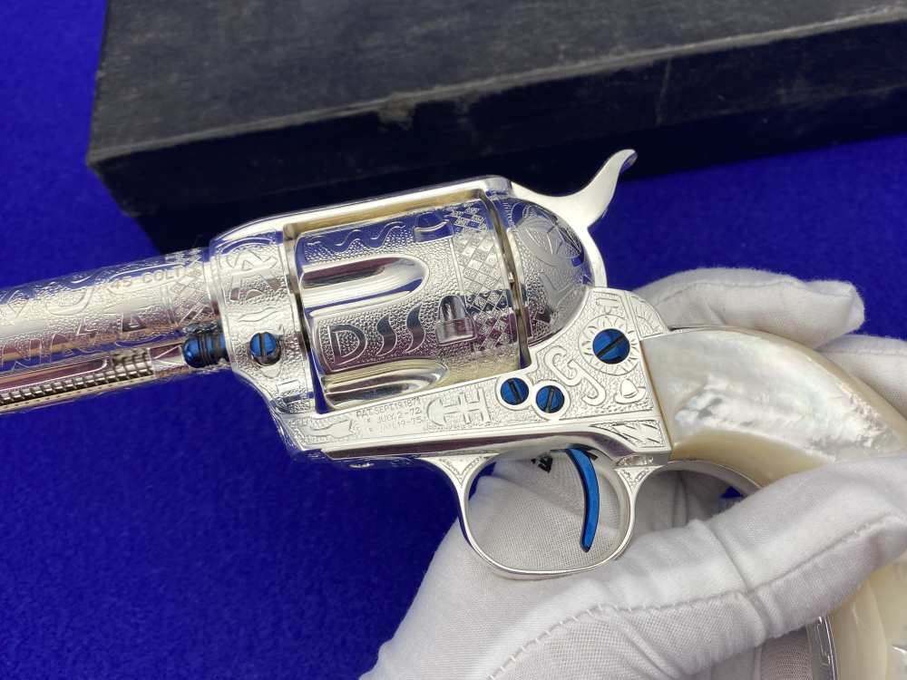 *KELLY LASTER CATTLE BRAND ENGRAVED* USFA SAA Silver Plated & Fire Blue .45-img-49