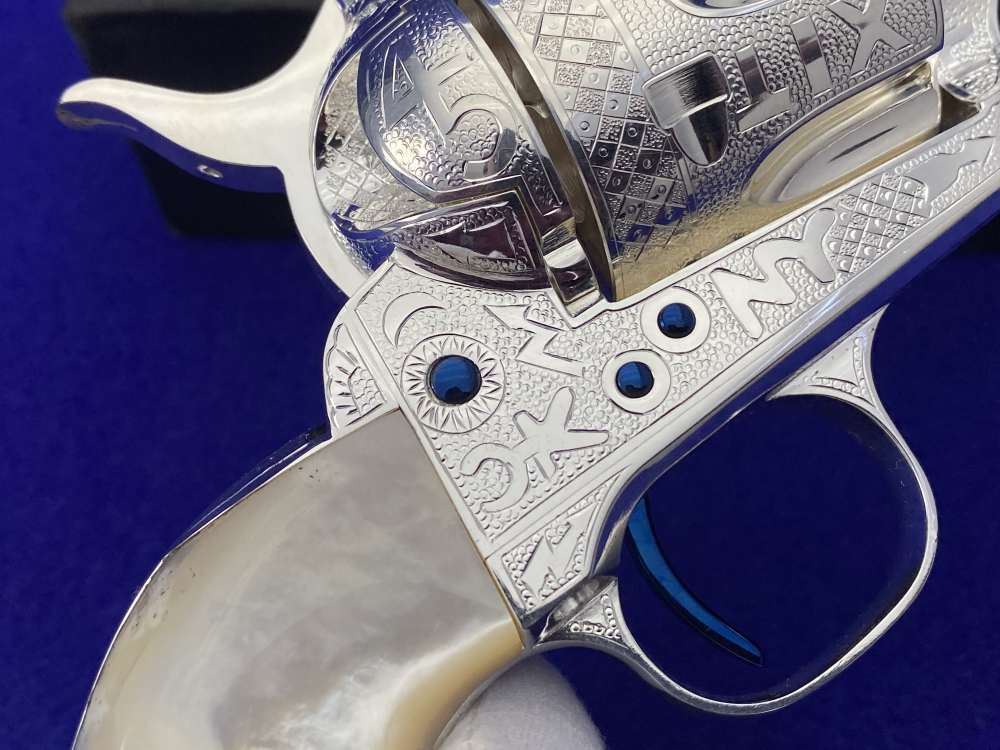*KELLY LASTER CATTLE BRAND ENGRAVED* USFA SAA Silver Plated & Fire Blue .45-img-62