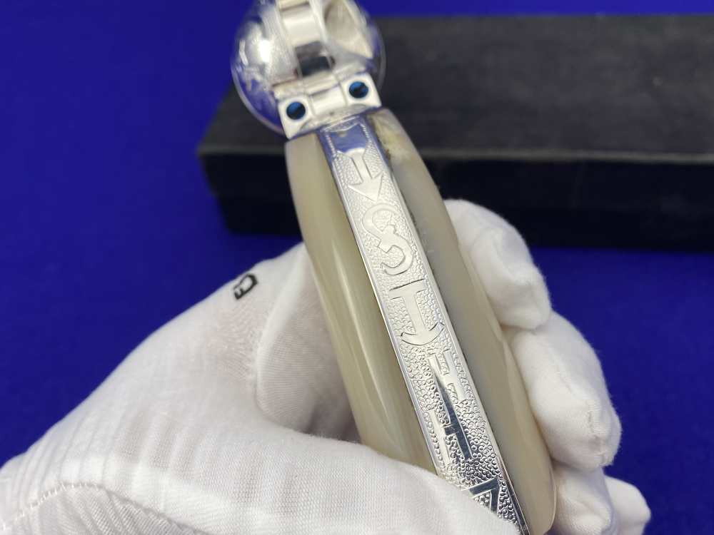 *KELLY LASTER CATTLE BRAND ENGRAVED* USFA SAA Silver Plated & Fire Blue .45-img-31