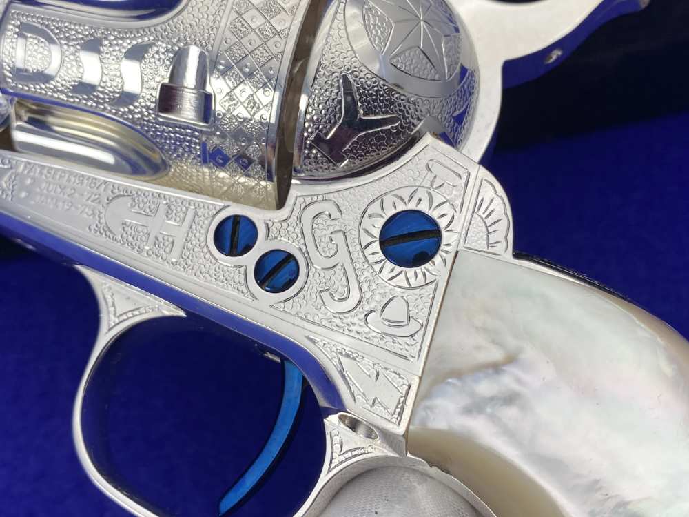 *KELLY LASTER CATTLE BRAND ENGRAVED* USFA SAA Silver Plated & Fire Blue .45-img-53