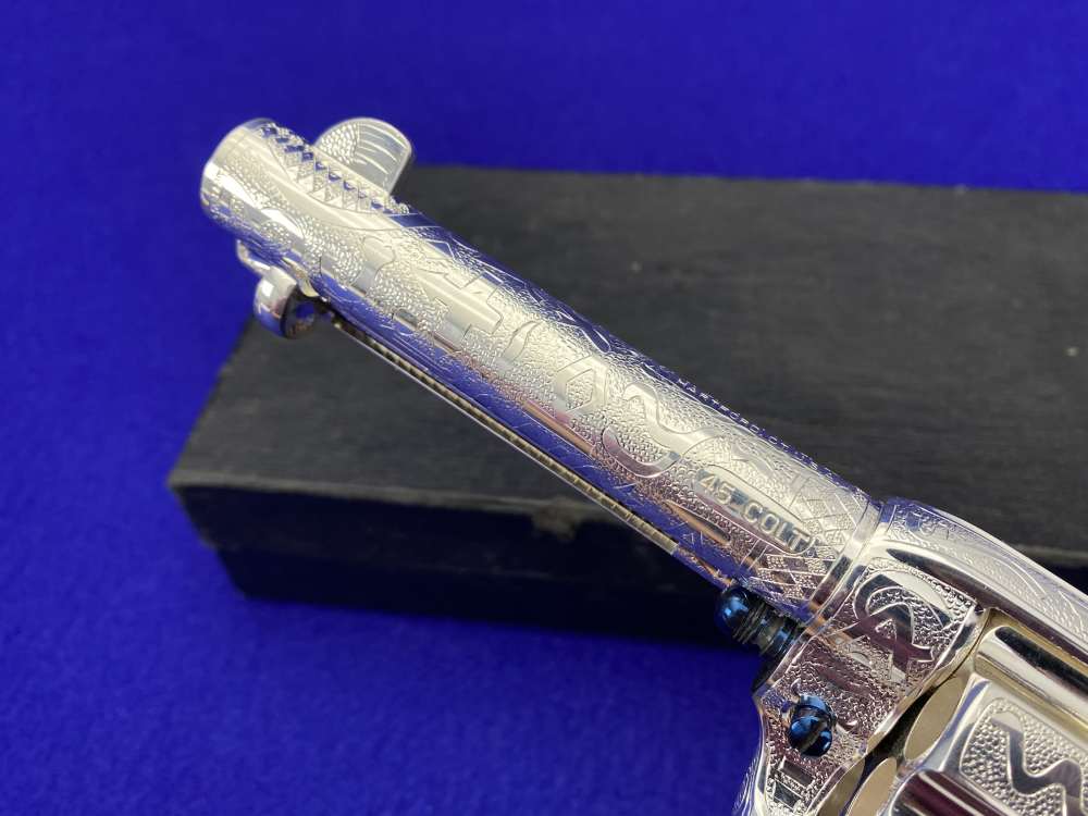 *KELLY LASTER CATTLE BRAND ENGRAVED* USFA SAA Silver Plated & Fire Blue .45-img-52