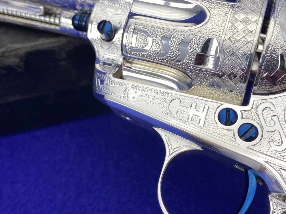 *KELLY LASTER CATTLE BRAND ENGRAVED* USFA SAA Silver Plated & Fire Blue .45-img-54