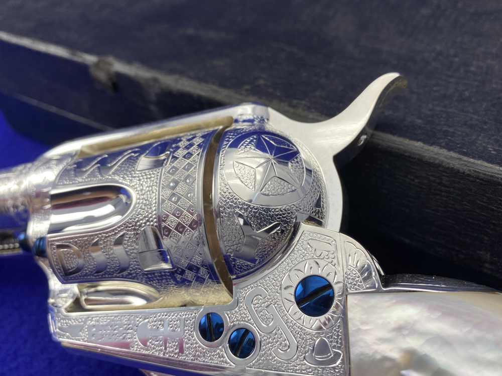 *KELLY LASTER CATTLE BRAND ENGRAVED* USFA SAA Silver Plated & Fire Blue .45-img-10