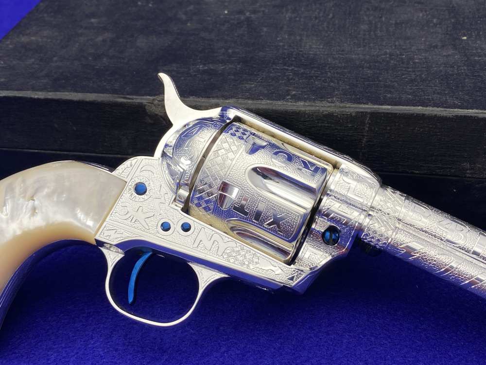 *KELLY LASTER CATTLE BRAND ENGRAVED* USFA SAA Silver Plated & Fire Blue .45-img-4