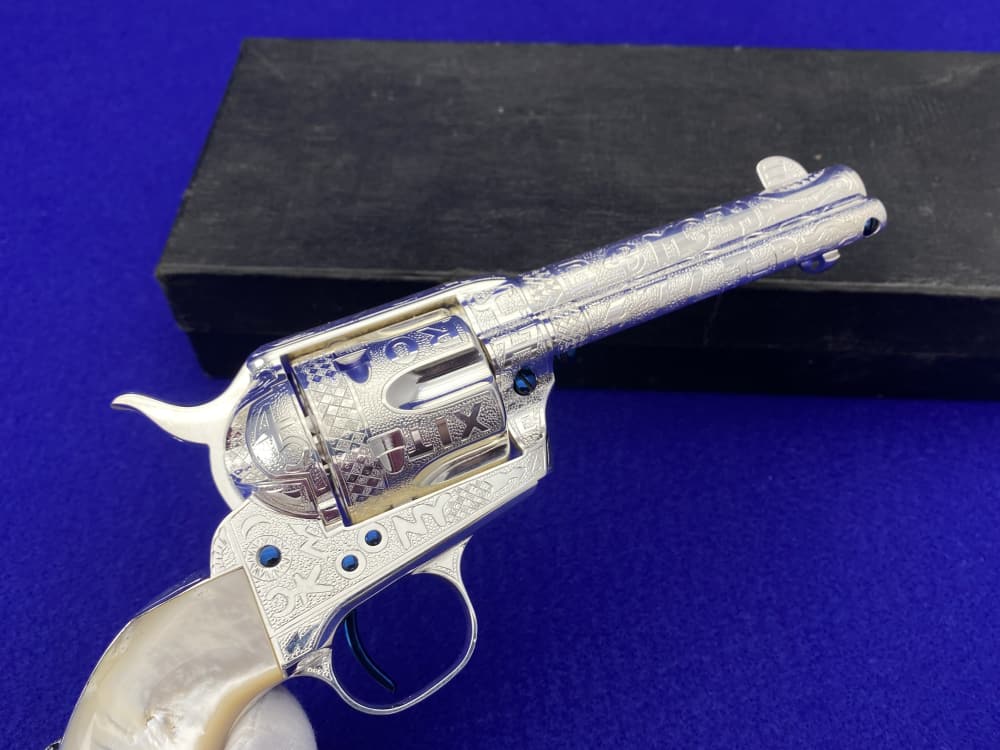 *KELLY LASTER CATTLE BRAND ENGRAVED* USFA SAA Silver Plated & Fire Blue .45-img-28