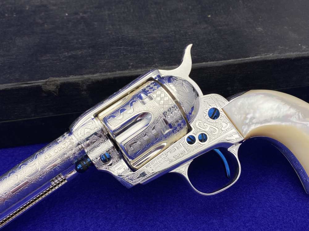 *KELLY LASTER CATTLE BRAND ENGRAVED* USFA SAA Silver Plated & Fire Blue .45-img-3