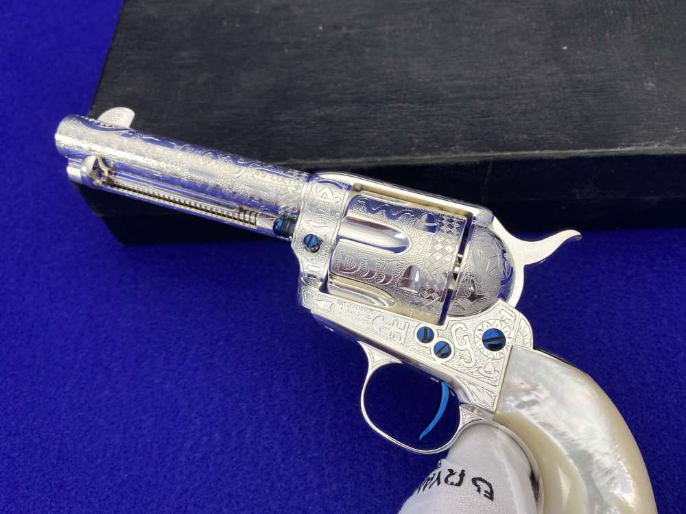 *KELLY LASTER CATTLE BRAND ENGRAVED* USFA SAA Silver Plated & Fire Blue .45-img-29