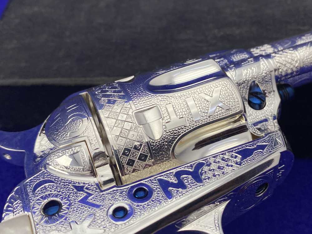 *KELLY LASTER CATTLE BRAND ENGRAVED* USFA SAA Silver Plated & Fire Blue .45-img-66