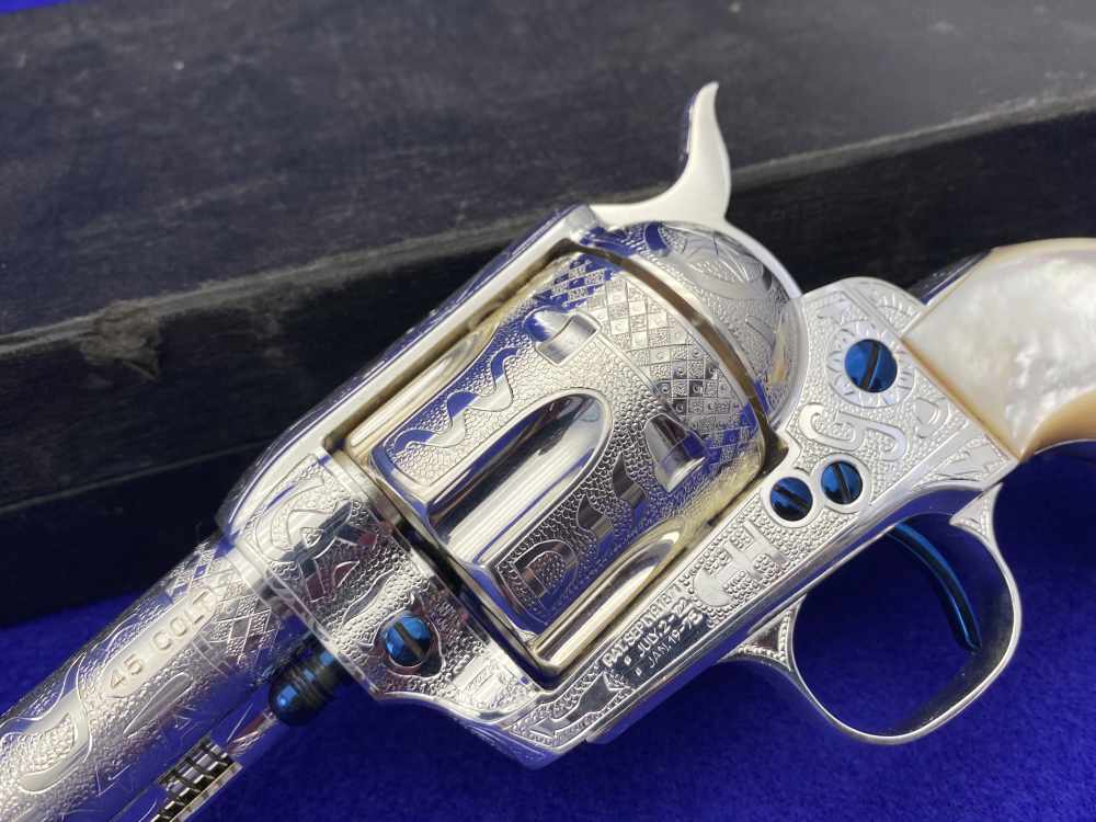 *KELLY LASTER CATTLE BRAND ENGRAVED* USFA SAA Silver Plated & Fire Blue .45-img-9