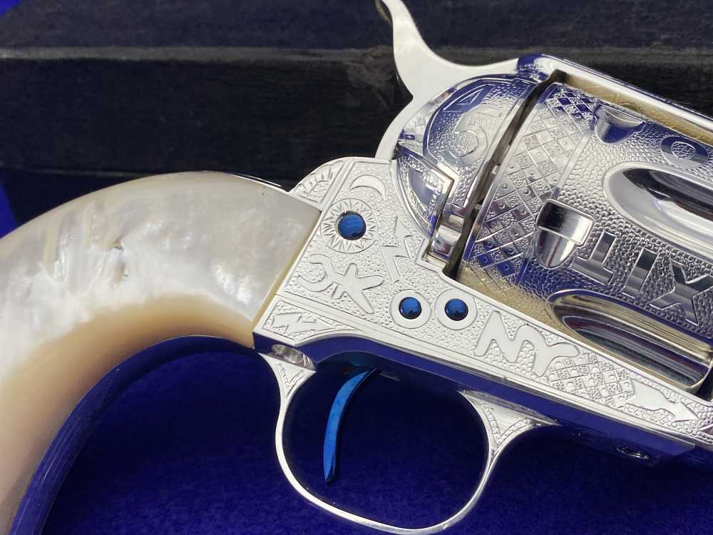 *KELLY LASTER CATTLE BRAND ENGRAVED* USFA SAA Silver Plated & Fire Blue .45-img-19