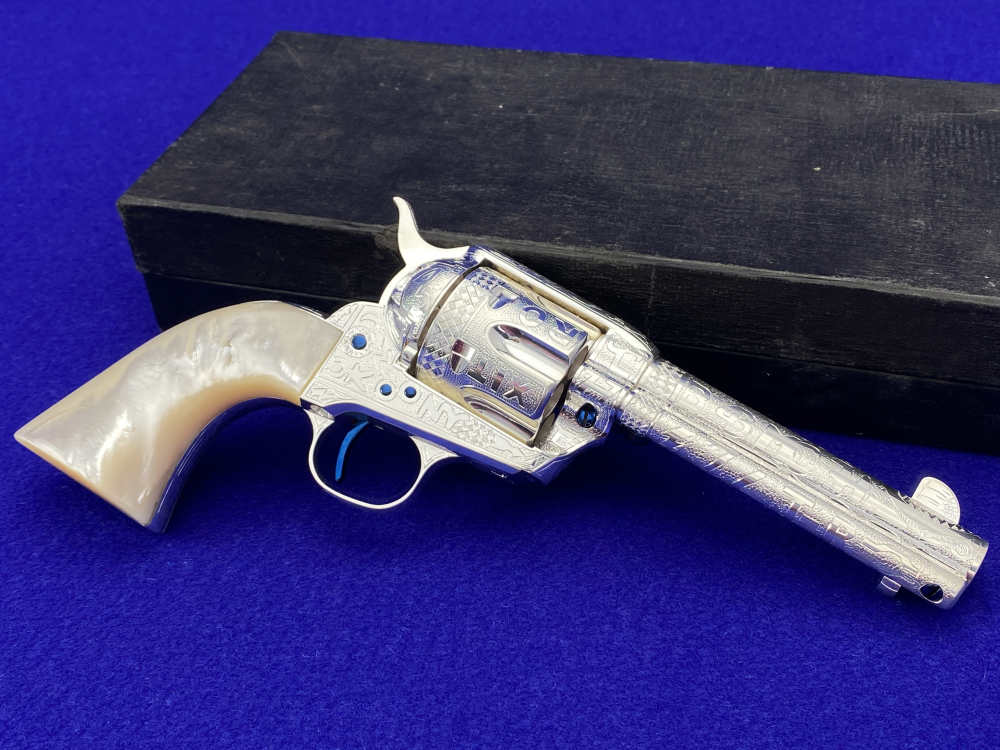 *KELLY LASTER CATTLE BRAND ENGRAVED* USFA SAA Silver Plated & Fire Blue .45-img-17