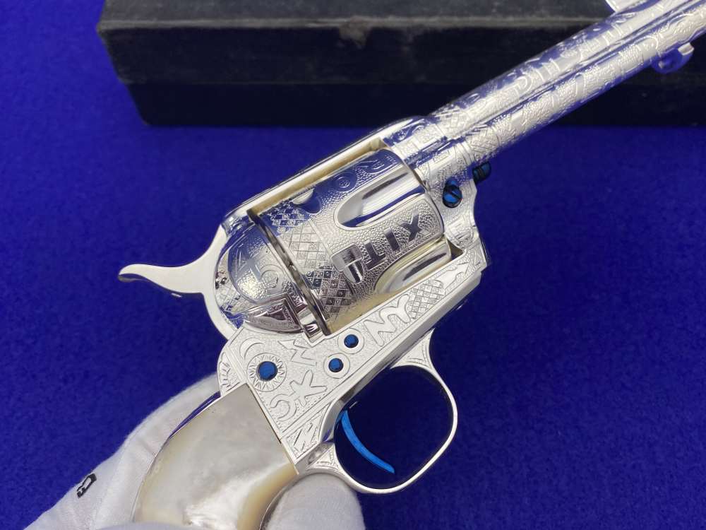 *KELLY LASTER CATTLE BRAND ENGRAVED* USFA SAA Silver Plated & Fire Blue .45-img-50