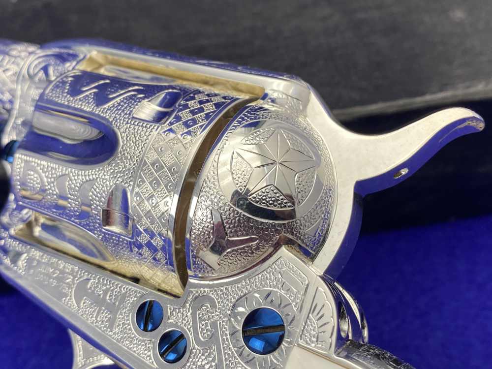*KELLY LASTER CATTLE BRAND ENGRAVED* USFA SAA Silver Plated & Fire Blue .45-img-55
