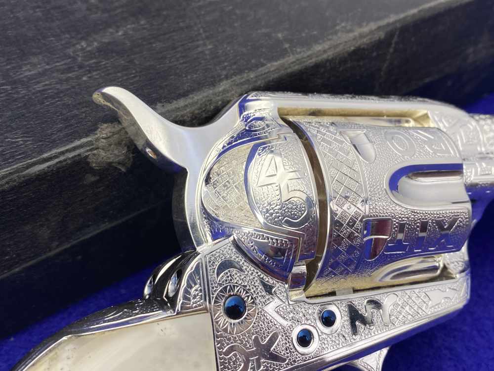 *KELLY LASTER CATTLE BRAND ENGRAVED* USFA SAA Silver Plated & Fire Blue .45-img-23