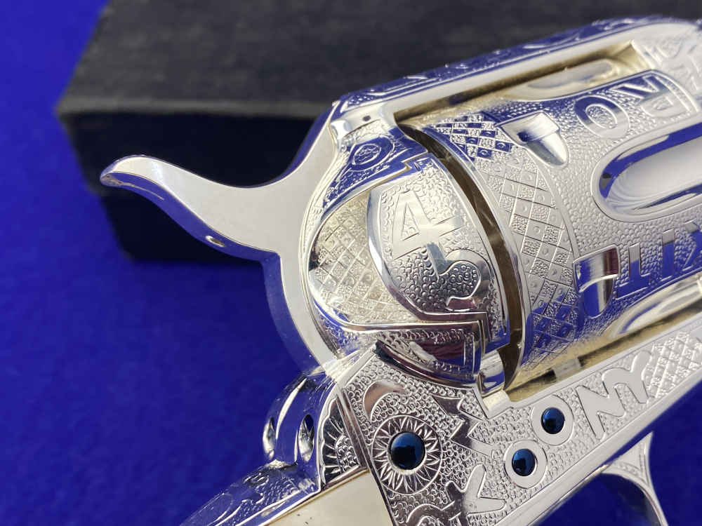 *KELLY LASTER CATTLE BRAND ENGRAVED* USFA SAA Silver Plated & Fire Blue .45-img-64