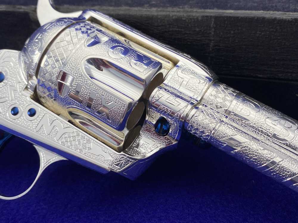 *KELLY LASTER CATTLE BRAND ENGRAVED* USFA SAA Silver Plated & Fire Blue .45-img-21