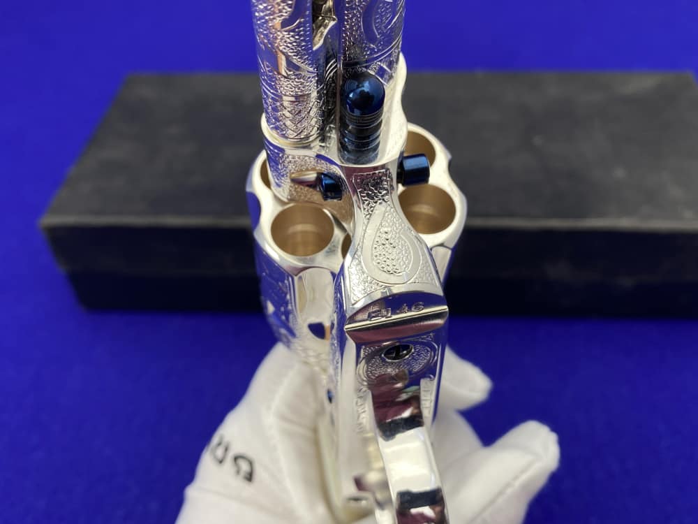 *KELLY LASTER CATTLE BRAND ENGRAVED* USFA SAA Silver Plated & Fire Blue .45-img-44