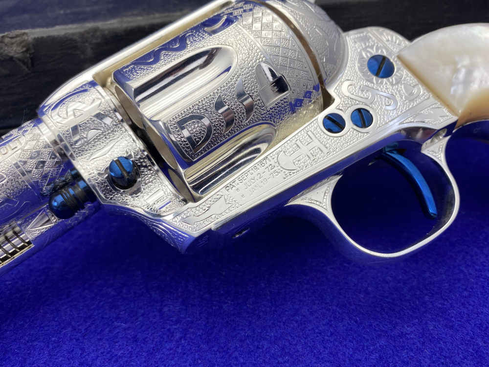 *KELLY LASTER CATTLE BRAND ENGRAVED* USFA SAA Silver Plated & Fire Blue .45-img-7