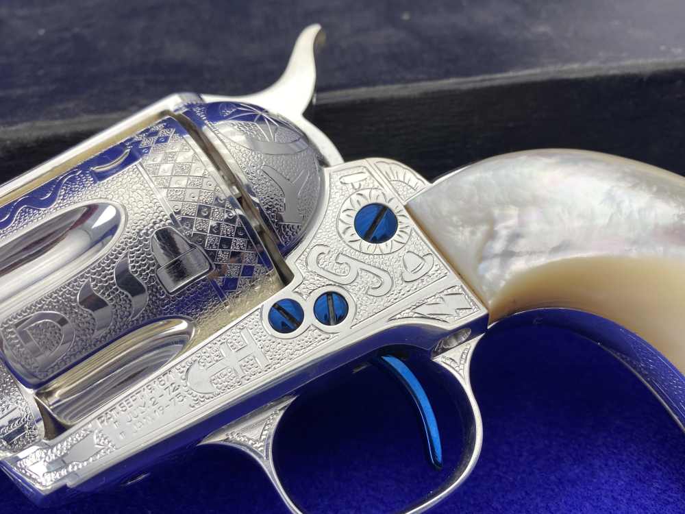 *KELLY LASTER CATTLE BRAND ENGRAVED* USFA SAA Silver Plated & Fire Blue .45-img-6