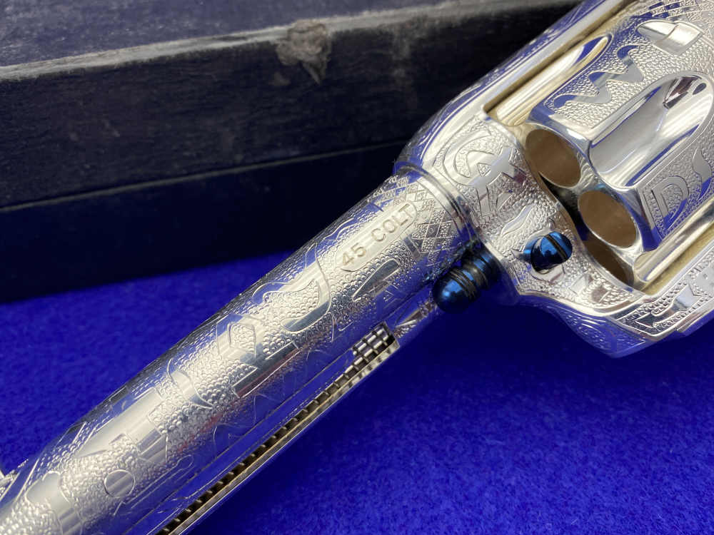 *KELLY LASTER CATTLE BRAND ENGRAVED* USFA SAA Silver Plated & Fire Blue .45-img-12