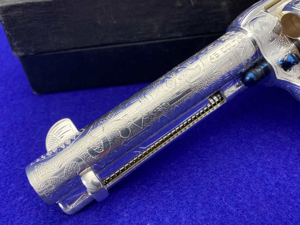 *KELLY LASTER CATTLE BRAND ENGRAVED* USFA SAA Silver Plated & Fire Blue .45-img-13