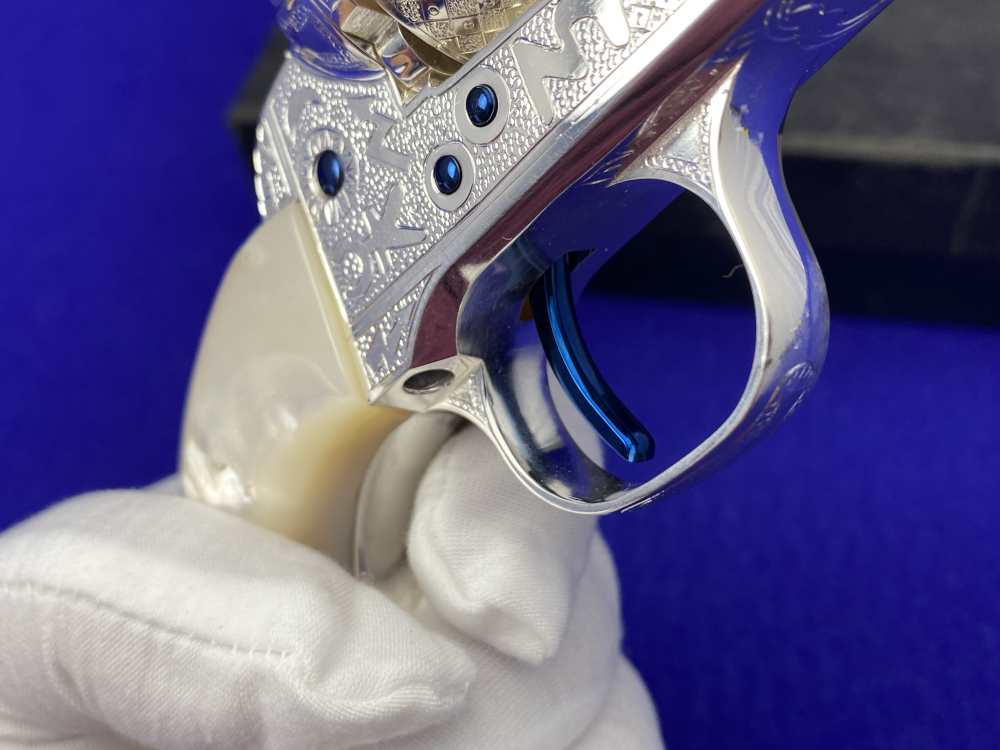 *KELLY LASTER CATTLE BRAND ENGRAVED* USFA SAA Silver Plated & Fire Blue .45-img-76