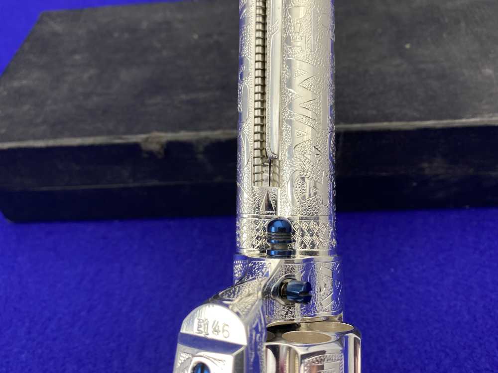 *KELLY LASTER CATTLE BRAND ENGRAVED* USFA SAA Silver Plated & Fire Blue .45-img-45