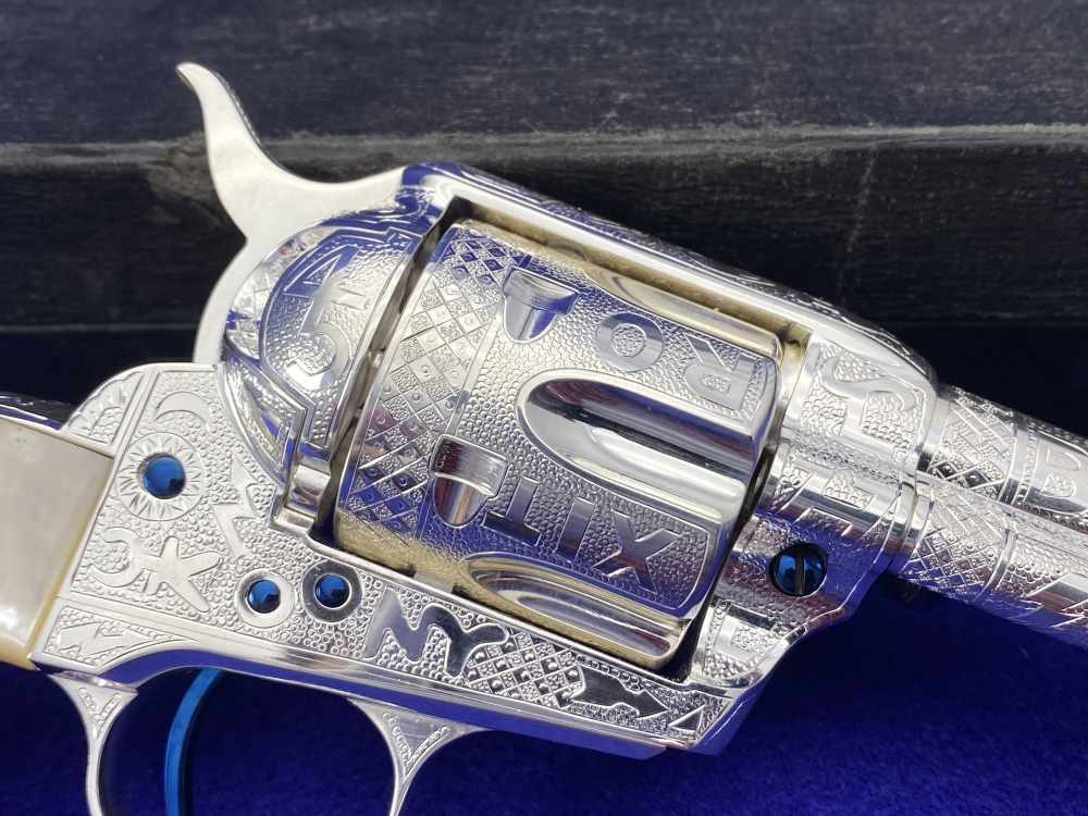*KELLY LASTER CATTLE BRAND ENGRAVED* USFA SAA Silver Plated & Fire Blue .45-img-22